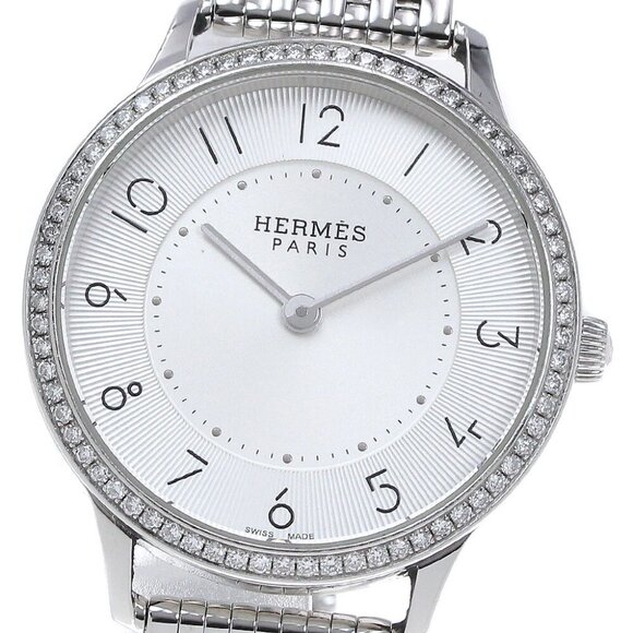 HERMES Slim du Hermes CA2.230 Diamond Bezel Silver Dial Quartz Ladies_842247 - Picture 1 of 7